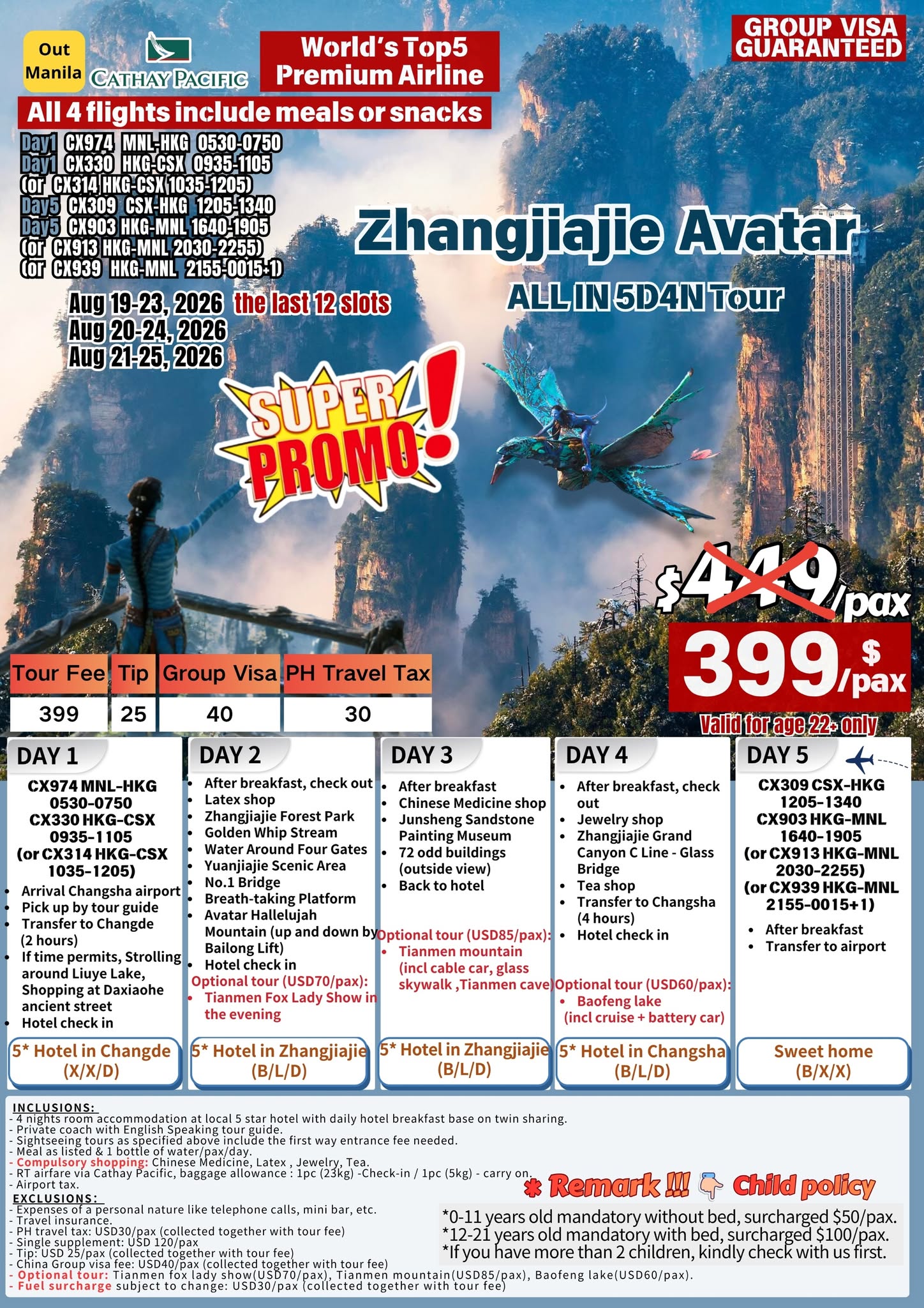 China – Zhangjiajie Avatar 5D4N