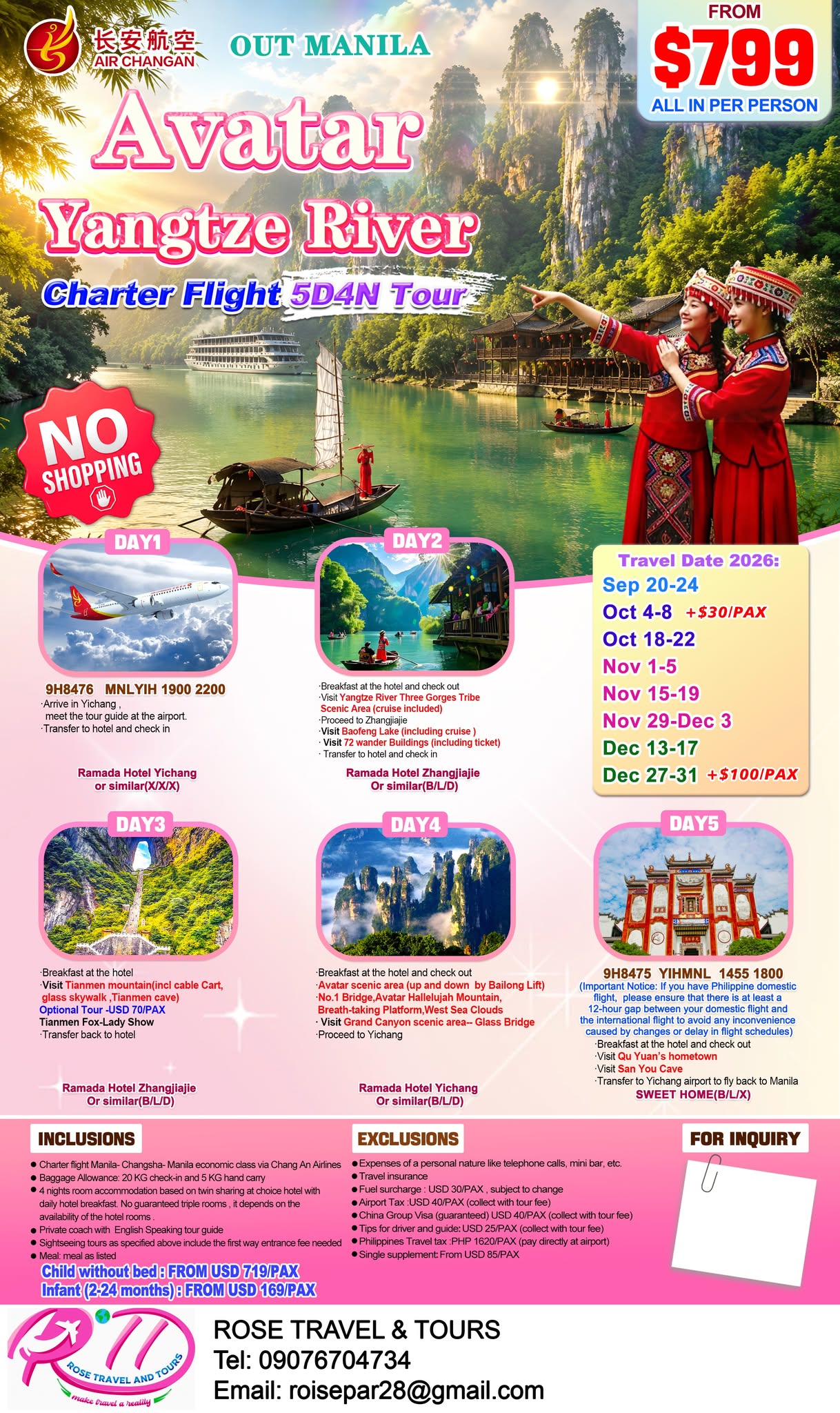 China – Avatar Yangtze River 5D4N